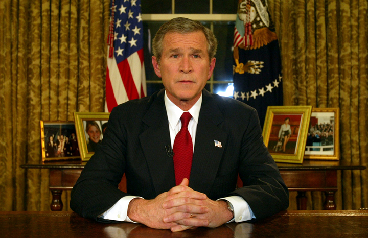 George W. Bush, Az Egyesült Államok Elnöke, A 2003 As Iraki Háború Főparancsnoka. Kép Forrása: Wikipédia