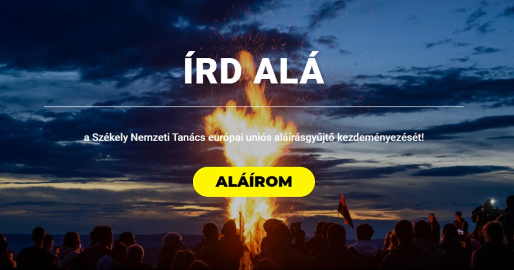 Vezető képünkön az Írd Alá! aláírásgyűjtési akció honlapjának vezető képét látják. Screenshot.